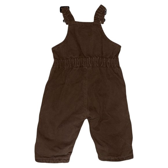 C.E. Schmidt Workwear for Kids Brown Denim Faux Sherpa Lined Overalls 12 Mo - Picture 4 of 8